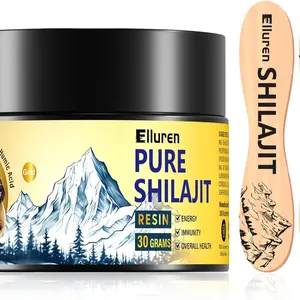 Elluren Shilajit Resin Pure Himalayan 600mg Maximum Potency with Rich in 85+ Trace Minerals & Fulvic Acid, 30g, 1 Pack Fitness Edible