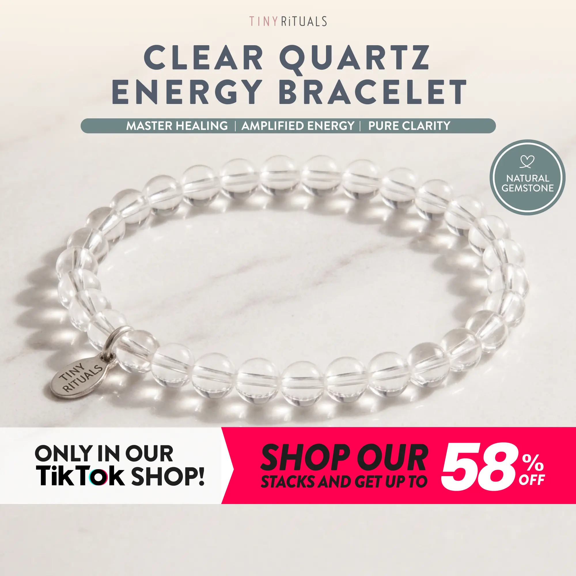 TINY RiTUALS Clear Quartz Energy Bracelet