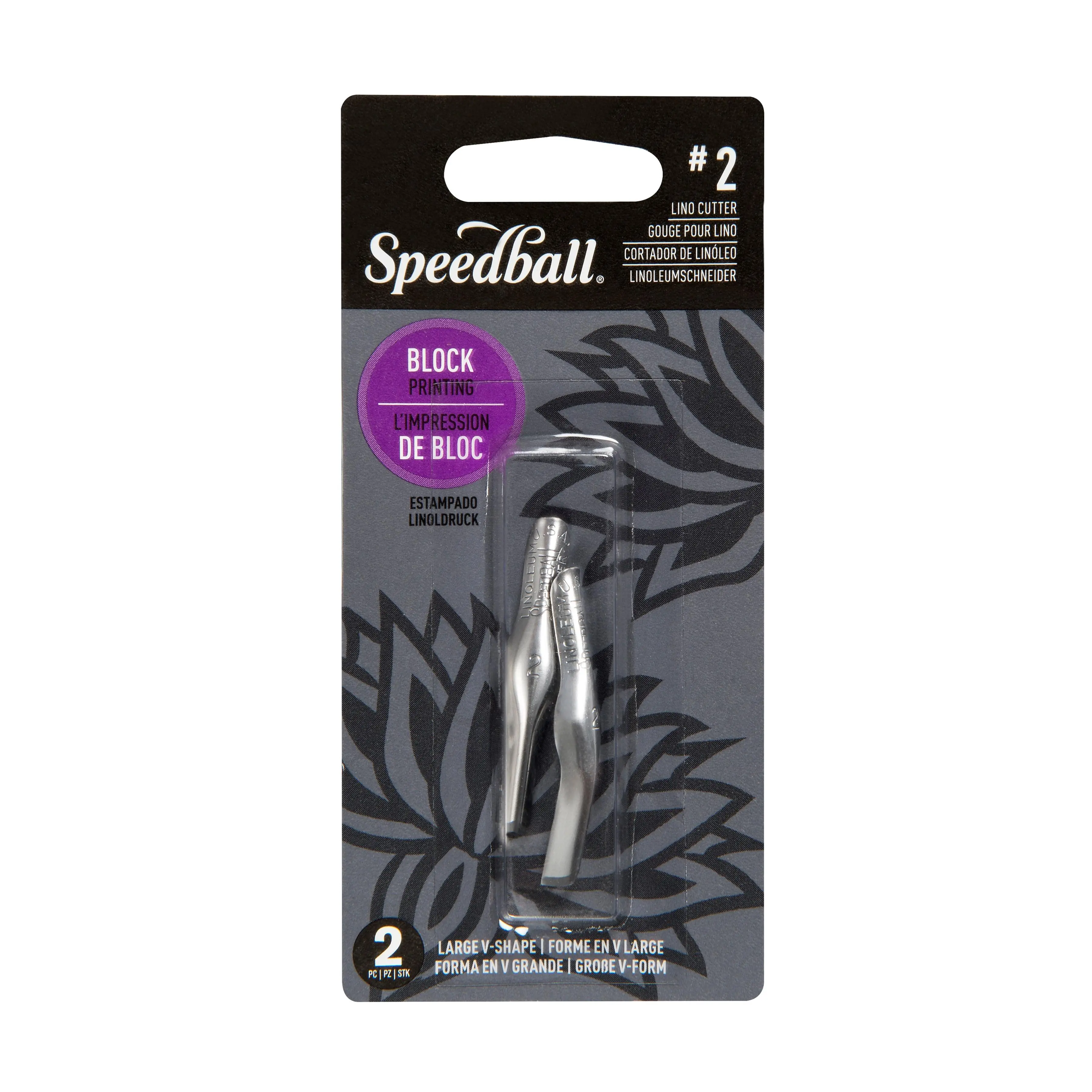 Linoleum Cutter #2 Large V 2 Pack Carded