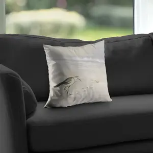 Begin Home Decor C1PT1414E8AB1L 14 x 14 in. Semipalmated Sandpiper Beach Throw Pillow - Home Decor Insert