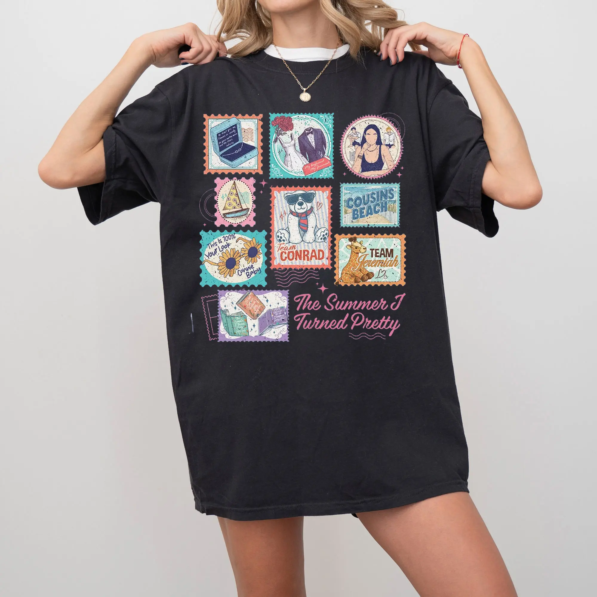 Cousins Beach TSITP Stamps Shirt, Summer I Turned Pretty Movie And Books Inspired T Shirt, Team Conrad Jeremiah Tee