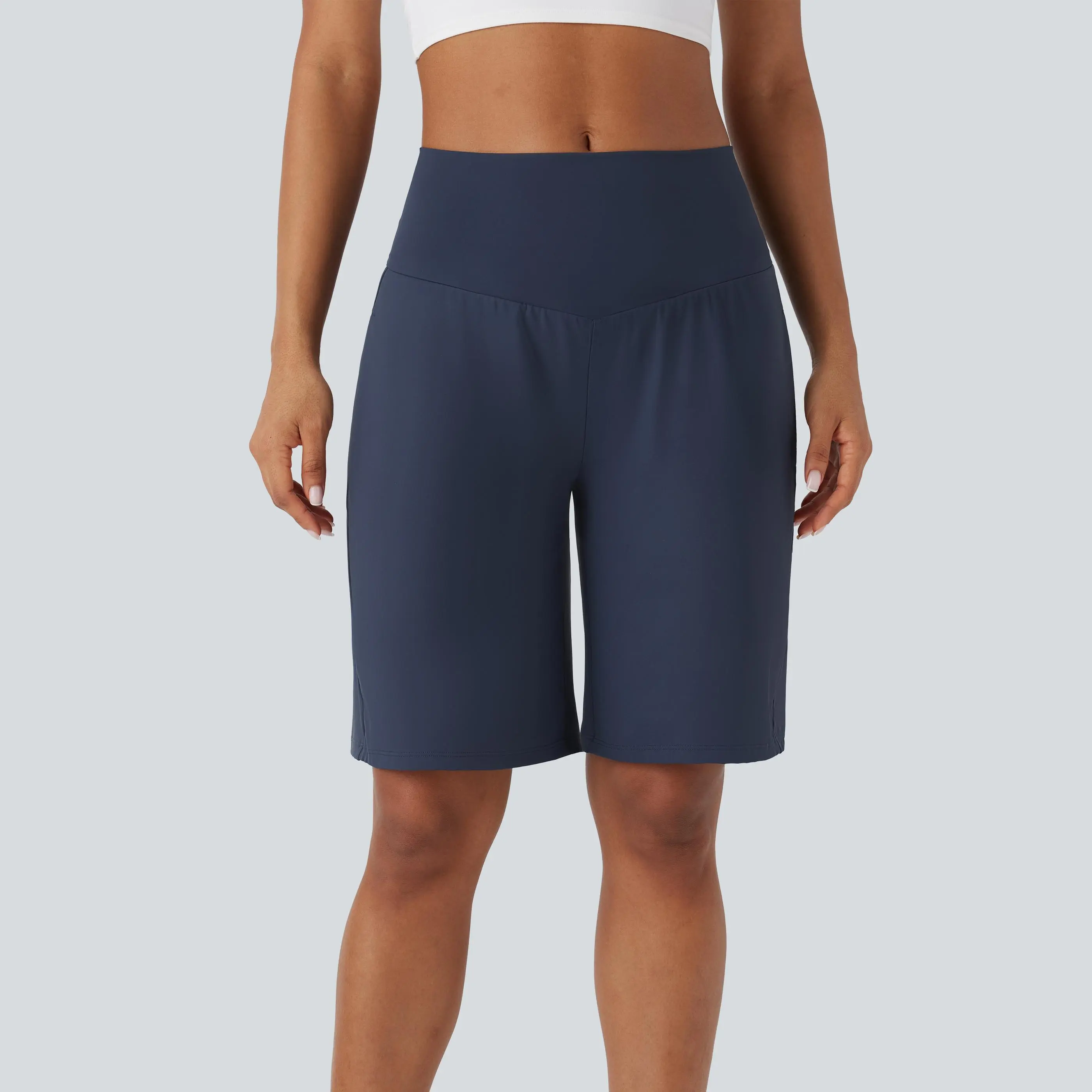 Halara SoftlyZero™ Airy High Waisted Pockets Cool Touch Yoga Bermuda Shorts Halara SoftlyZero™ Airy High Waisted Pockets Cool Touch Yoga Bermuda Shorts