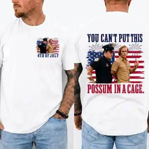 George Jones DUI 4th of July Tee, You Can't Put This Possum In A Cage Shirt, Outlaw Country Arrest Photo T-Shirt, Legend of Country Music, MADE IN USA