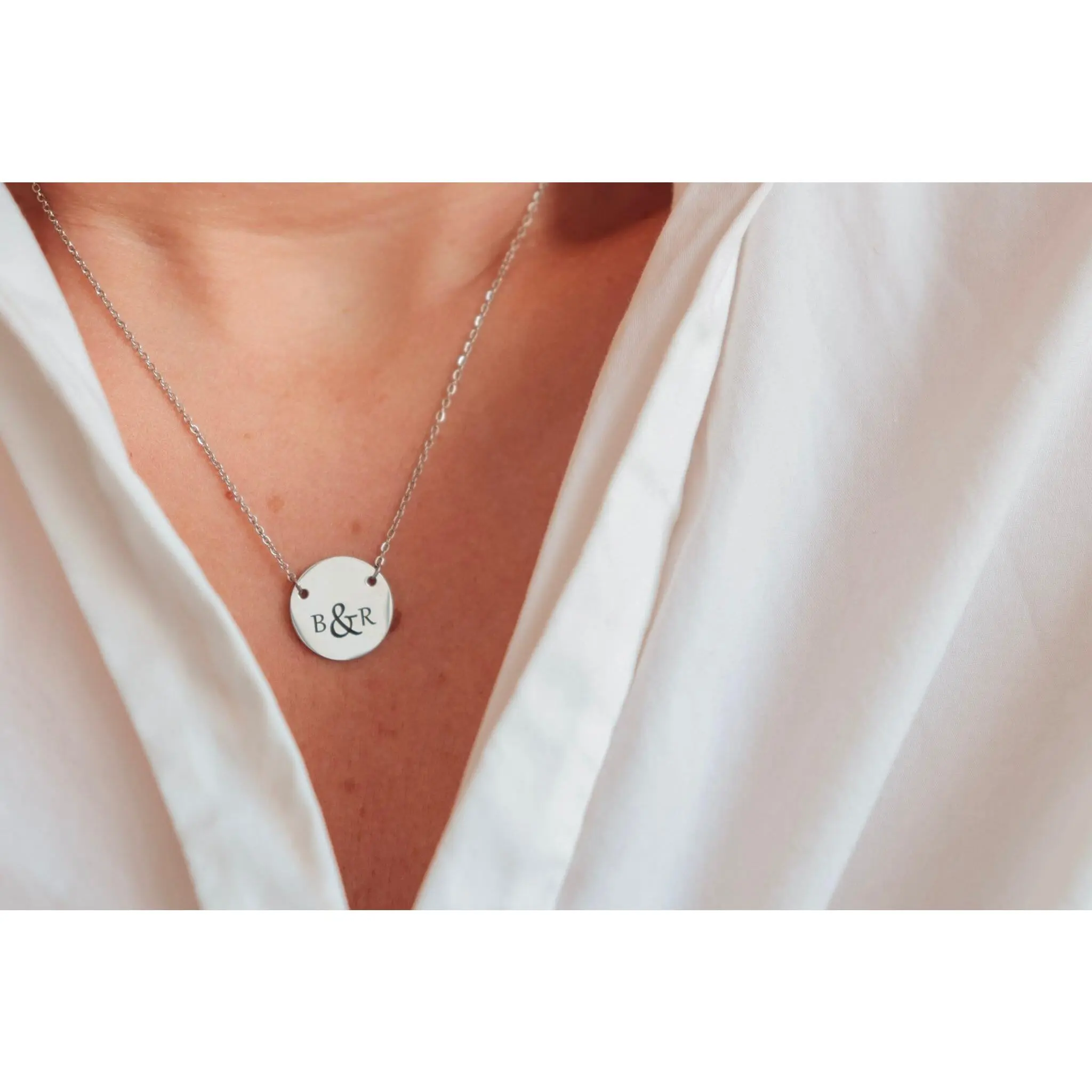 Personalized Disc Necklace - Customizable Jewelry for Women