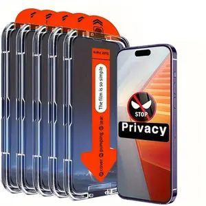 9H anti-peep Tempered Glass Privacy Screen Protector for iPhone 16 15 14 Samsung S24, Anti-Scratch, Protects Sensitive Information, Military-Grade Shatterproof Protection, Anti-spying, Bubble-Free Installation