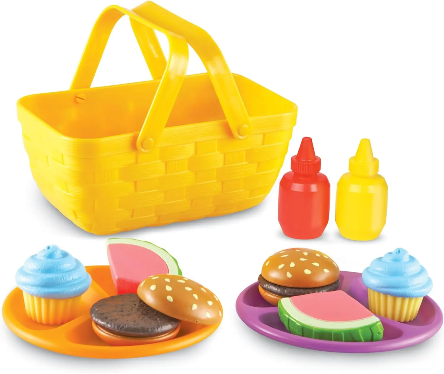 Learning Resources New Sprouts Picnic Set - 15 Pieces, Ages 18+ months Pretend Play Food for Toddlers, Preschool Learning Toys, Kitchen Play Toys for Kids
