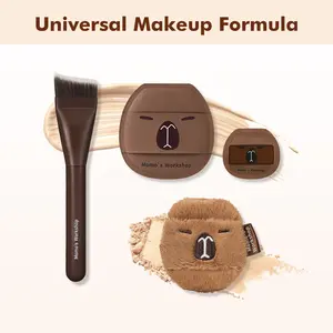 Momo's Workshop Universal Makeup Formula Brush Set、All-in-One Makeup Brush Set for Natural、 Effortless Makeup、Works with Any Foundation、Flawless Base、No Cakey Finish