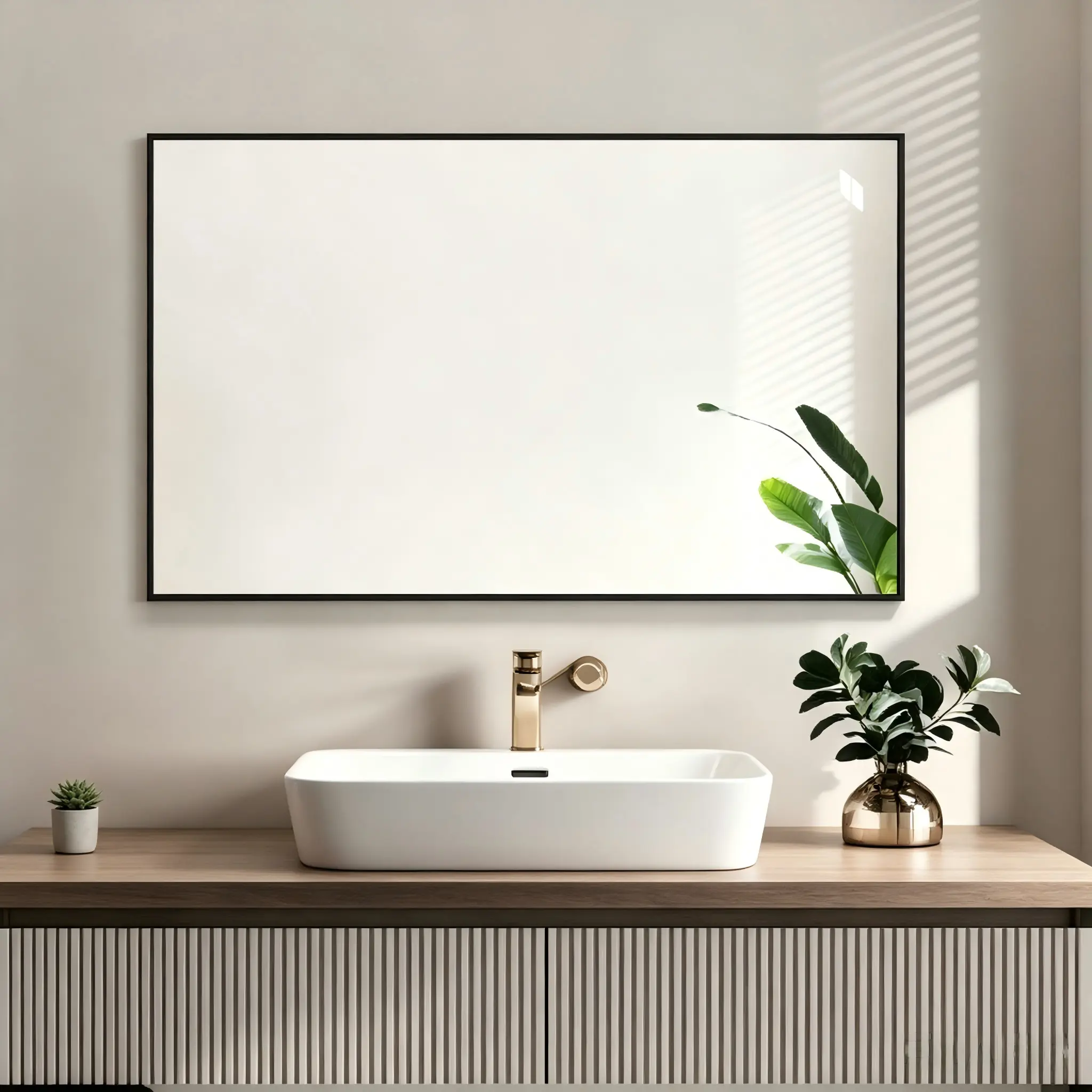 24"x32" Black Framed Bathroom Vanity Mirror, Moisture-Resistant HD Copper-Free Silver Glass, Corrosion-Resistant Wall-Mounted Mirror for Home, Bathroom Decor & Salon Use, Corrosion-Resistant Wall-Mounted Vanity Mirrors