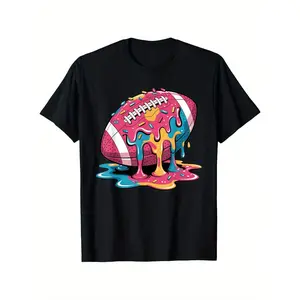 Football Drip For Lineman WR QB RB Ice Cream Sprinkles Shirt T-Shirt for Boys Soft Fabric, Breathable, Comfortable Short Sleeve Tees Perfect for Boys Shirts Boy Girl Best Gift