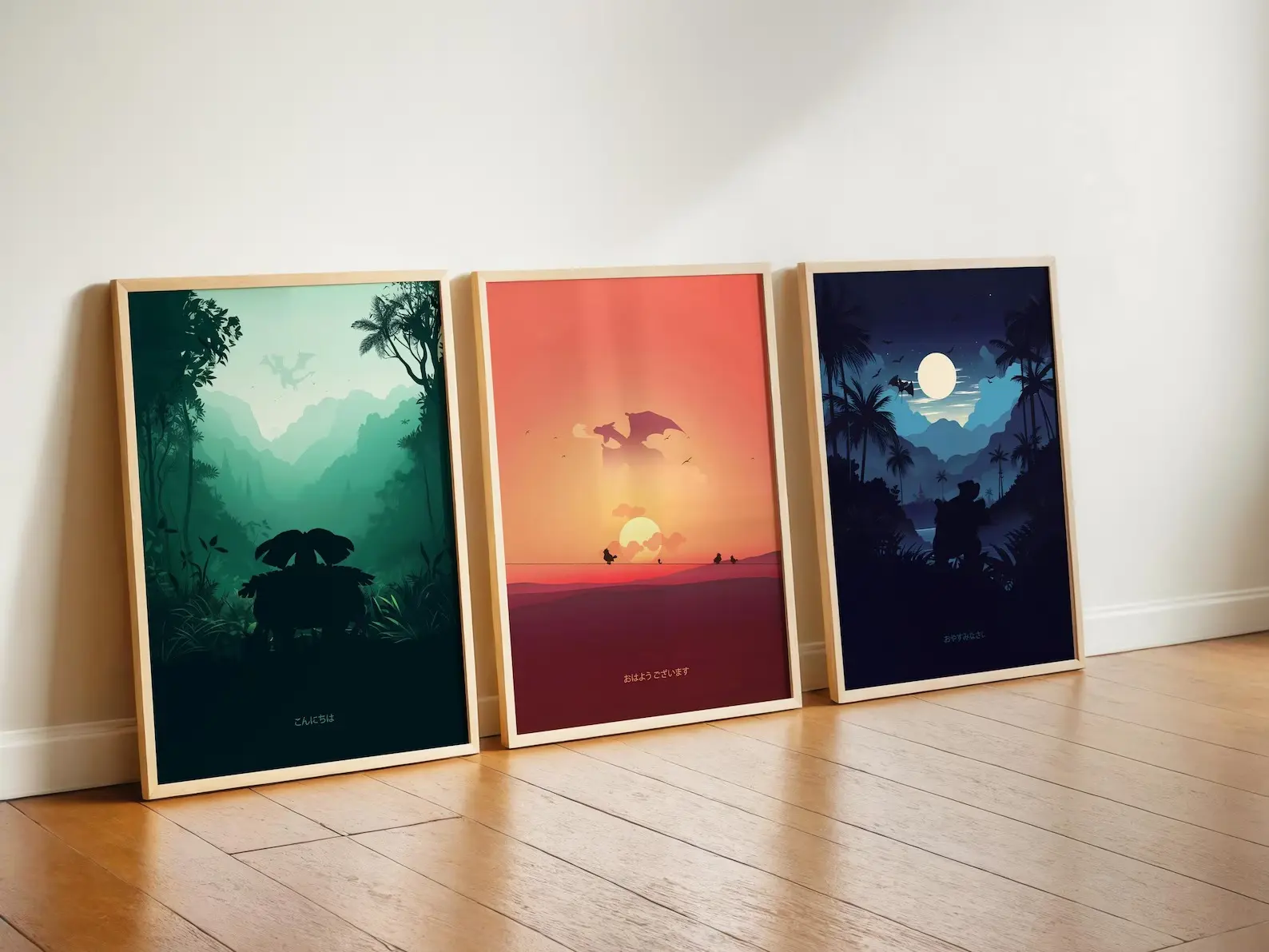 Set of 3 Prints - Charizard, Blastoise, Venusaur - Subtle Minimalistic Design