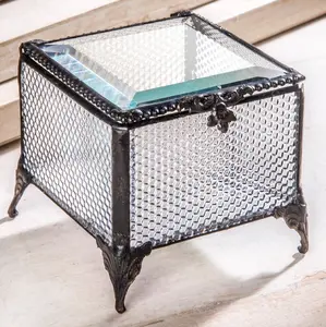 Clear Crystal Glass Keepsake Box 825