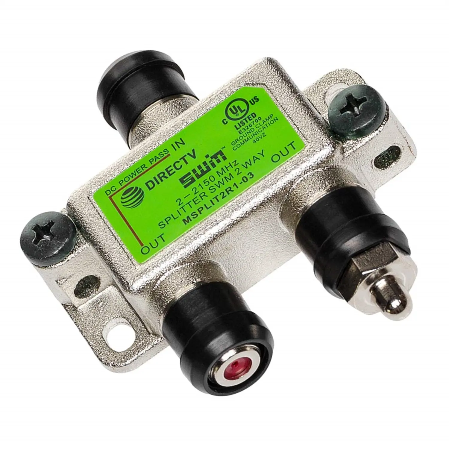 Directv Swm 2 Way Splitter 2-2150 Mhz 1 Port Power Passing MSPLIT2R1-03