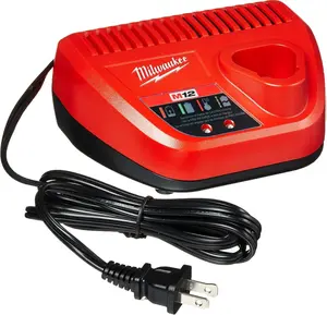 Milwaukee Genuine OEM 48-59-2401 M12 Lithium Ion 12 Volt Battery Charger with LED Indicators & 30-Minute Charging Time
