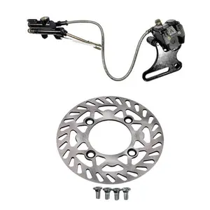 Rear Hydraulic Brake Caliper Rear Brake Assembly with Disc Brake Rotor Kit for Horizontal Pit Dirt Bike Off Road Motorcycle Moto Motocross Enduro Apollo SSR TTR CRF 110cc 125cc 140cc 160cc