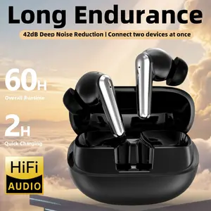 Bluetooth 5.4 Earbuds 100H Battery Active Noise Cancelling IPX5 Waterproof 4-Mic Clarity HiFi Audio Compatible with Android iOS Ultra-Fast Charging