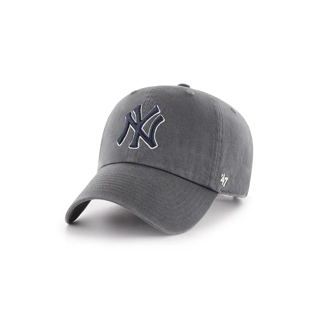'47 NY Yankees Clean Up Cotton Baseball Cap - Unisex Relaxed Fit Hat with an Adjustable Strap for Everyday Wear, Casual, Loop Label, Cap Hat, Cotton Twill
