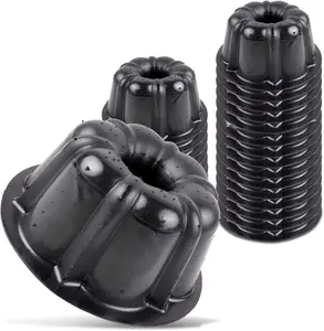 Bakeable Plastic Mini Flan Molds Pan - Reusable Non-Stick Silicone - 25 QTY Pack for Baking and More