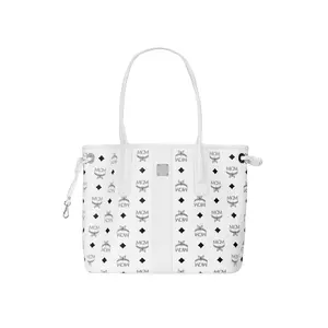 Women's MCM Liz Monogram Carry All Tote Bag - Coated Canvas, Nappa Leather Trim, with Detachable Pouch