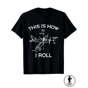 Airplane Pilot Airplane Print Men's Casual Short Sleeve Crew Neck T shirt Outdoor Graphic Top Gift