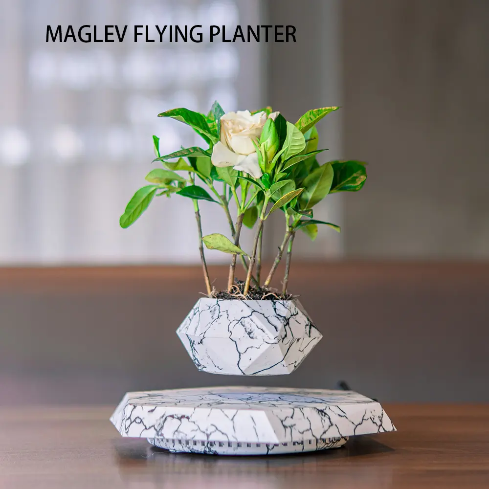 Indoor Magnetic Levitation DIY Floating Flower Planter Pots Containers Boxes Floating Plant Pots for Mini Live Succulent Cactus Plant Home DIY Gardening and Planting Suitable for Summervibes  For Plant Lovers and Enthusiast