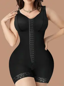 1 Count Women's Colombian High Compression Shapewear, Fajas, Curve Hugging Compression, Body Shaperwear With Zipper & Hooks, V Neck Shapewear Bodysuit with Adjustable Hooks, Waist Trainer Girdle, Body Shaper Jumpsuit, Suitable For Daily Wear, Black Friday