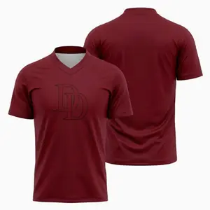 Daredevil red suit compression jersey shirt, Men's Red Superhero Compression Jersey, Hero Cosplay Workout Gear