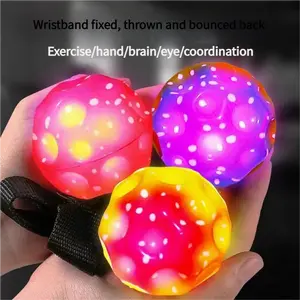Colorful Wrist Elastic Ball with Rope - Rebound Yo-Yo Ball for Kids, Hand-Thrown Boomerang Ball, Children's Leisure Hand-Eye Coordination Training Toy