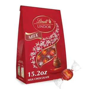 Lindt LINDOR Milk Chocolate Candy Truffles, Valentine's  Milk Chocolate with Melting Truffle Center, 15.2 oz. Bag