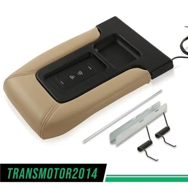Motor Interior-New Wireless Charging Armrest Center Console Lid Beige Fit For 01-07 Chevrolet