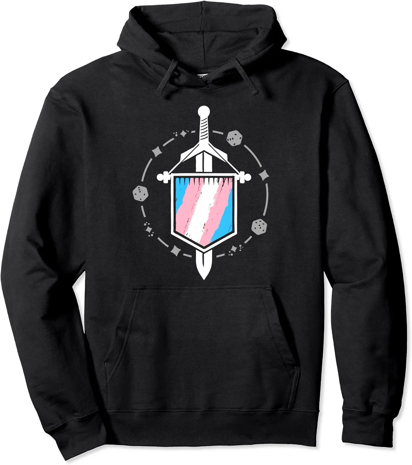 Transgender Gaymer Geek Pride Asex Gamer LGBT Sword Shield Pullover Hoodie - Tatyanata Shop 66B096NYDDXV