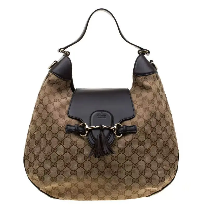 Pre-owned GUCCI Canvas Shoulder Bags GG Emily Flap Hobo 4000032418749