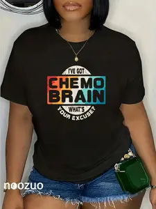 100% Cotton Cancer T Shirt Chemo Brain Retro Awareness Gift T-Shirt