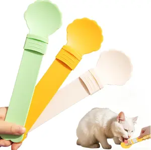 3pcs Cat Strip Feeder Sliding Pet Cat Treat Spoon Squeeze Lickable Treat Feeding Dispenser for Cats Liquid Snack and Wet Food