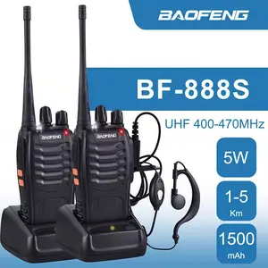 BaoFeng BF-888s walkie talkie, rechargeable two-way radio, 16 channels, long-distance handheld transceiver, suitable for camping, hiking, warehouse, and construction