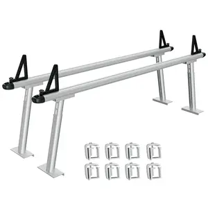 800-lb Aluminum Truck Bed Rack – 71"x14"x31", No-Drill C-Clamp Installation, 8 Clamps Included, Fixed or Adjustable Width