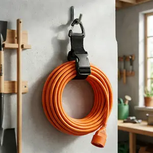 5Pcs Adjustable Garden Hose Straps Heavy Duty Extension Cord Organizer Hanging Storage Ties for Garage and Workshop Reusable Cable Management Bundling Ties
