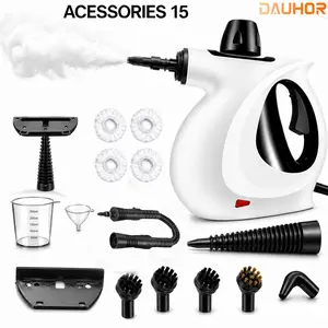 DAUHOR 1050W Pressurized Handheld Multi-purpose Steam Cleaner, High Temperature and High Pressure Steam Cleaning Equipment, Equipped with 15 Replacement Accessories and Safety Lock, Continuous Steam Output, Suitable for Household, Kitchen and Car Cleaning