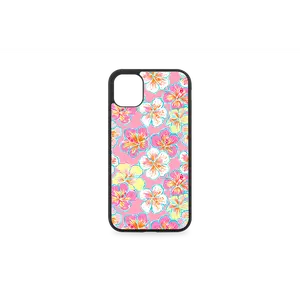 CaseOn Hibiscus Dreams iPhone Case - TPU Rubber Protective Cover with Vibrant Design & Stylish Raised Lip for Smartphone Protection