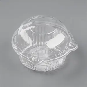 50PCS individual cupcake holders, disposable clear plastic single muffin dome containers, bulk portable cupcake boxes for party dessert packaging