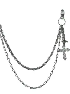 1pc Vintage Multi-layer Fringe Metal Fashion Accesssoriy, Hip hop  Punk Style Pants  Chain,  waist chain, Vintage Waistband Jewelry Gift Wallet Chain，Pocket Chain, Men/women Keychains