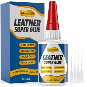 Leather Glue 1.23 oz - Clear, Waterproof Adhesive for Leather Repair on Shoes, Sofas, Furniture, Car Seats, Bags & More – Ultra Strong, Fast-Drying Glue for Purses & Upholstery