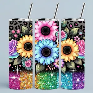 Sunflowers + colors | 20oz sublimation transfer print out (TRANSFER ONLY, NOT A FINISHED TUMBLER)