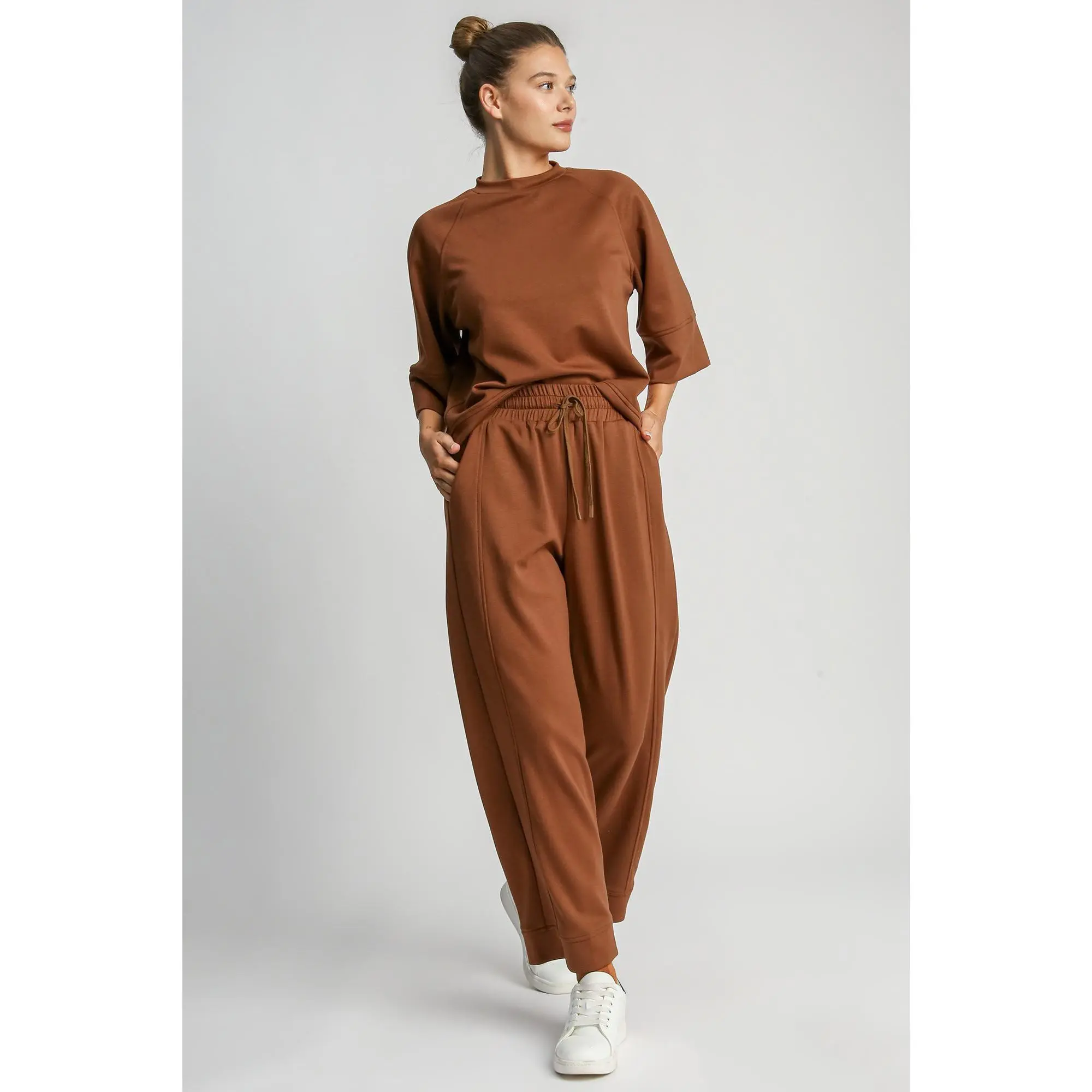 Umgee Full Size Drawstring Wide Leg Pants with Pockets