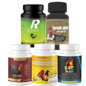 5- Piece Poultry Nutritional Support Bundle B15 B12 + Amino acids + Protein + B12 10.000 + Herbal Digestive blend  + Vitamin K 200 Tablets