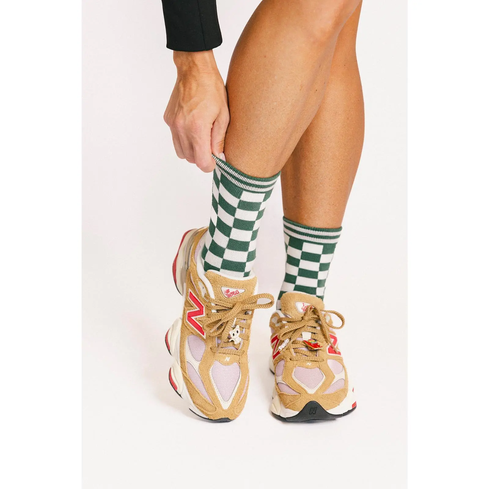 Charlie Crew Sock - Green Checkered