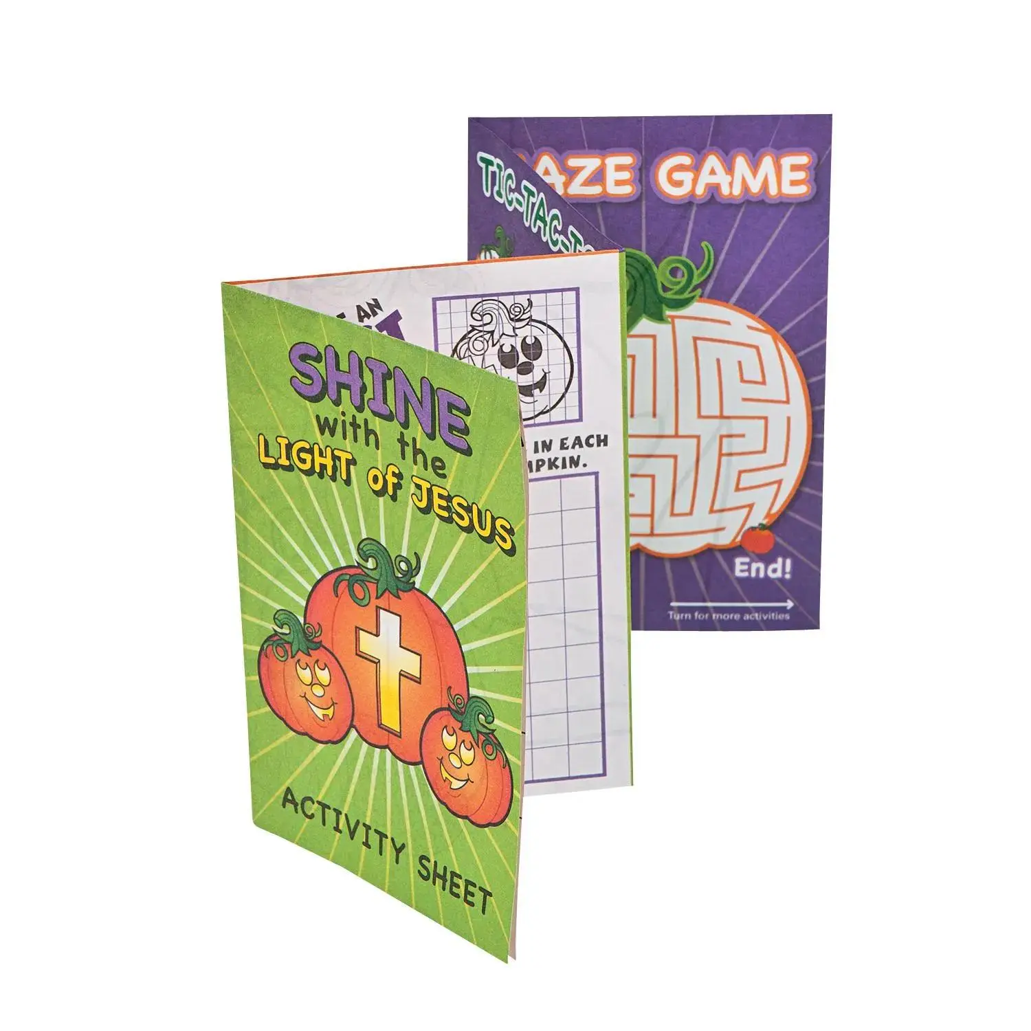 Christian Pumpkin Fold-Up Activity Sheets - 8 1/2" x 11", 24 Pcs