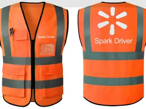 Reflective Safety Vest for Delivery Drivers – High Visibility Day & Night – One Size Fits Most（Orange）