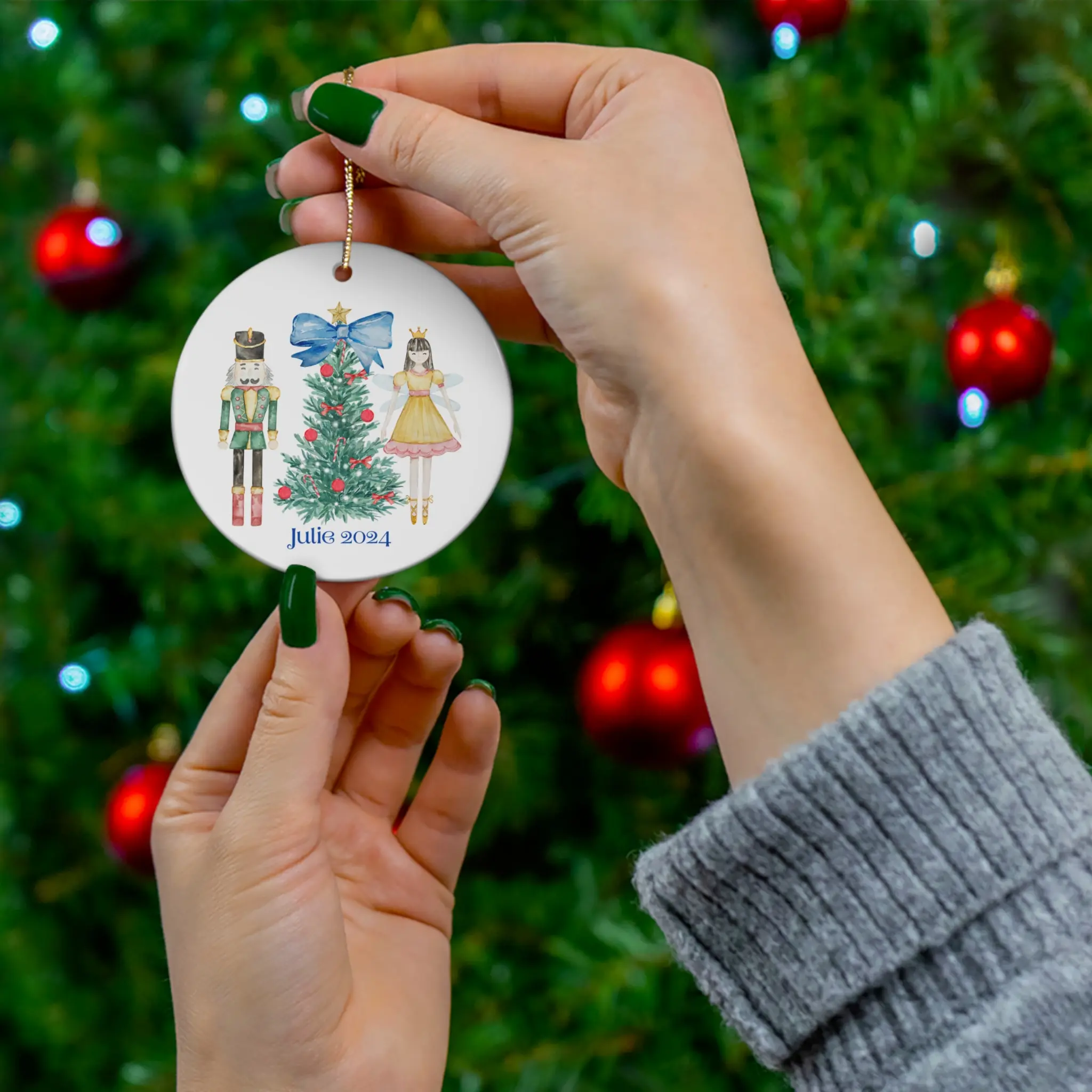 Ceramic Ornament, Nutcracker Christmas Ornament, Holiday Decor, Christmas Tree Decoration, Festive Ornament, Gift Idea