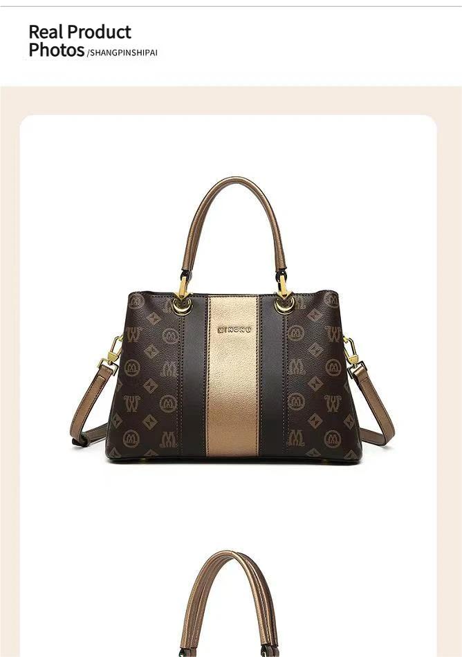 Women's Large Capacity Tote Bag, Designer Style Handbag with Top Handle & Crossbody Strap, Multi-pocket Work Purse, Waterproof Monogram Shoulder Bag for Everyday Use