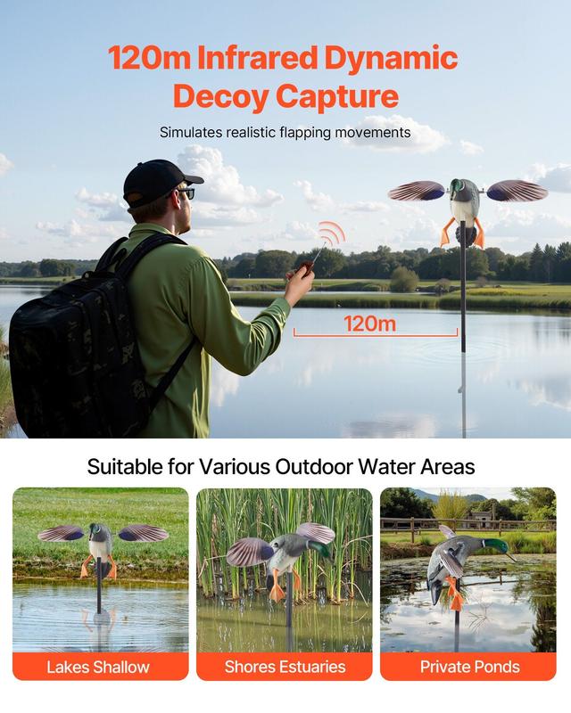 VEVOR Spinning Wing Motion Duck Decoy Outdoor Realistic Teal Decoys for Hunting 1-Pack VEVOR Spinning Wing Motion Duck Decoy Outdoor Realistic Teal Decoys for Hunting 1-Pack